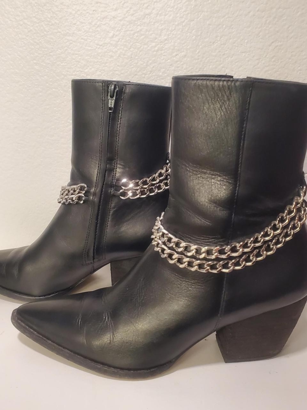 Matisse Caty Black Genuine Leather #Boots with Chain, Women's Size 8.5